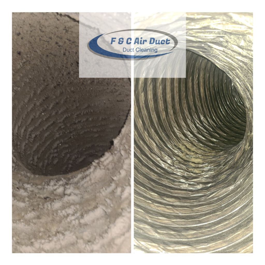 Air duct cleaning before and after